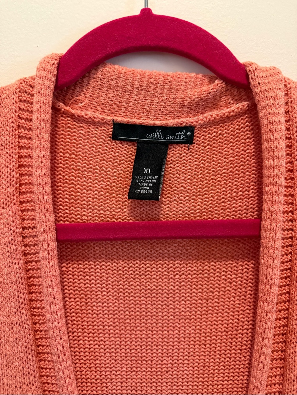 Willi Smith Coral Knit Open-Front Cardigan - Picture 2 of 4